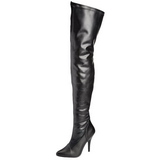 Svart Konstl�der 13 cm SEDUCE-3000 L�rh�ga St�vlar f�r M�n