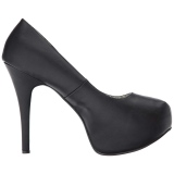 Svart Konstl�der 14,5 cm Burlesque TEEZE-06W pumps f�r m�n med breda f�tter