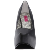 Svart Konstl�der 14,5 cm Burlesque TEEZE-06W pumps f�r m�n med breda f�tter