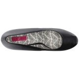 Svart Konstl�der 14,5 cm Burlesque TEEZE-06W pumps f�r m�n med breda f�tter