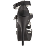 Svart Konstläder 14,5 cm Burlesque TEEZE-42W high heels för män med breda fötter