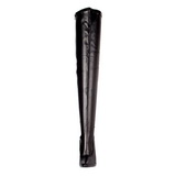 Svart Konstl�der 15 cm DOMINA-3000 L�rh�ga Overknee St�vlar f�r M�n