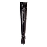 Svart Konstl�der 15 cm DOMINA-3000 L�rh�ga Overknee St�vlar f�r M�n