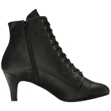 Svart Konstl�der 7,5 cm DIVINE-1020 stora storlekar st�vletter dam