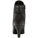 Svart Konstl�der 7,5 cm DIVINE-1020 stora storlekar st�vletter dam