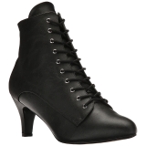Svart Konstl�der 7,5 cm DIVINE-1020 stora storlekar st�vletter dam