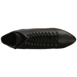 Svart Konstl�der 7,5 cm DIVINE-1020 stora storlekar st�vletter dam