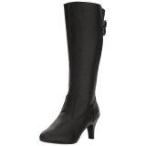 Svart Konstl�der 7,5 cm DIVINE-2018 stora storlekar st�vlar dam