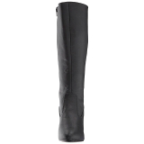 Svart Konstl�der 7,5 cm DIVINE-2018 stora storlekar st�vlar dam
