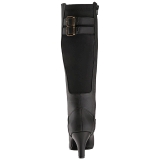 Svart Konstl�der 7,5 cm DIVINE-2018 stora storlekar st�vlar dam