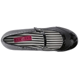 Svart Konstl�der 7,5 cm JENNA-06 stora storlekar pumps skor