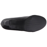 Svart Konstl�der 7,5 cm JENNA-06 stora storlekar pumps skor