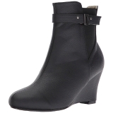 Svart Konstl�der 7,5 cm KIMBERLY-102 stora storlekar st�vletter dam