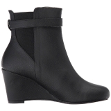 Svart Konstl�der 7,5 cm KIMBERLY-102 stora storlekar st�vletter dam