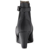 Svart Konstl�der 7,5 cm KIMBERLY-102 stora storlekar st�vletter dam