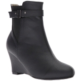 Svart Konstl�der 7,5 cm KIMBERLY-102 stora storlekar st�vletter dam