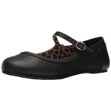 Svart Konstl�der ANNA-02 stora storlekar ballerina skor