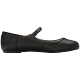 Svart Konstl�der ANNA-02 stora storlekar ballerina skor