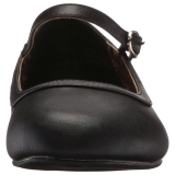 Svart Konstl�der ANNA-02 stora storlekar ballerina skor