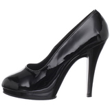 Svart Lack 11,5 cm FLAIR-480 dam pumps f�r m�n