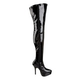 Svart Lack 13,5 cm INDULGE-3000 L�rh�ga Overknee St�vlar f�r M�n