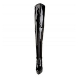 Svart Lack 13,5 cm INDULGE-3000 L�rh�ga Overknee St�vlar f�r M�n