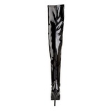 Svart Lack 13,5 cm INDULGE-3000 L�rh�ga Overknee St�vlar f�r M�n