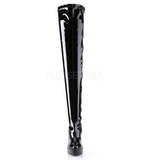 Svart Lack 13,5 cm INDULGE-3063 L�rh�ga Overknee St�vlar f�r M�n