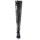 Svart Lack 13,5 cm INDULGE-3063 L�rh�ga Overknee St�vlar f�r M�n