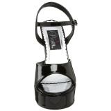 Svart Lack 13 cm DOLLY-09 H�ga Klackar Skor f�r M�n