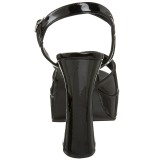 Svart Lack 13 cm DOLLY-09 H�ga Klackar Skor f�r M�n