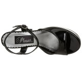 Svart Lack 13 cm DOLLY-09 H�ga Klackar Skor f�r M�n