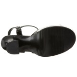 Svart Lack 13 cm DOLLY-09 H�ga Klackar Skor f�r M�n
