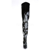 Svart Lack 13 cm SEDUCE-4010 L�rh�ga Overknee St�vlar f�r M�n