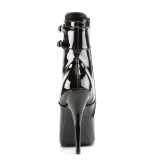 Svart Lack 15 cm DOMINA-1023 Dam St�vletter f�r M�n