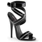 Svart Lack 15 cm DOMINA-119 High Heels Sandaletter Skor