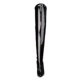 Svart Lack 15 cm DOMINA-3000 L�rh�ga Overknee St�vlar f�r M�n