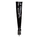 Svart Lack 15 cm DOMINA-3000 L�rh�ga Overknee St�vlar f�r M�n