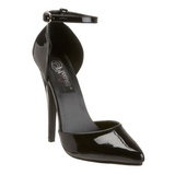 Svart Lack 15 cm DOMINA-402 H�g Klackade Pumps f�r M�n