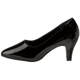 Svart Lack 8 cm DIVINE-420W kvinnor pumps med l�g klack