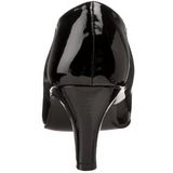 Svart Lack 8 cm DIVINE-420W kvinnor pumps med l�g klack