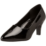 Svart Lack 8 cm DIVINE-420W kvinnor pumps med l�g klack