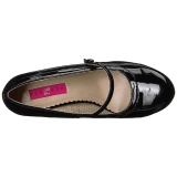 Svart Lackl�der 11,5 cm PINUP-01 stora storlekar pumps skor