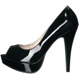Svart Lackl�der 13,5 cm CHLOE-01 stora storlekar pumps skor