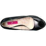 Svart Lackl�der 13,5 cm CHLOE-01 stora storlekar pumps skor