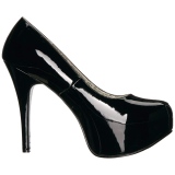 Svart Lackl�der 14,5 cm Burlesque TEEZE-06W pumps f�r m�n med breda f�tter