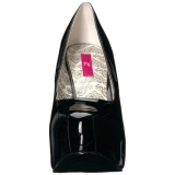 Svart Lackl�der 14,5 cm Burlesque TEEZE-06W pumps f�r m�n med breda f�tter