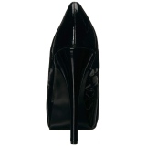 Svart Lackl�der 14,5 cm Burlesque TEEZE-06W pumps f�r m�n med breda f�tter