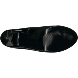 Svart Lackl�der 14,5 cm Burlesque TEEZE-06W pumps f�r m�n med breda f�tter