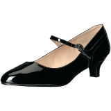Svart Lackl�der 5 cm FAB-425 stora storlekar pumps skor